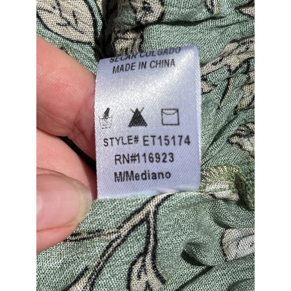 Easel green floral print Dolman off shoulder blouse size Medium - Picture 9 of 9